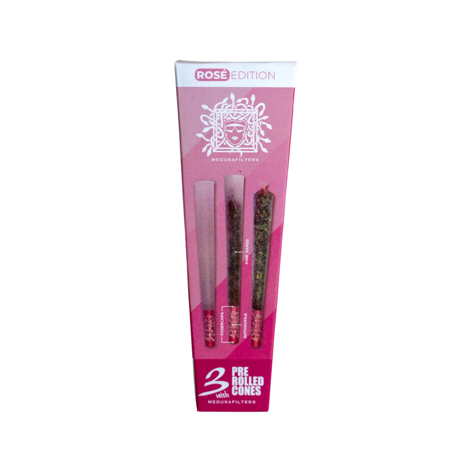 MedusaFilters Pre-Rolled Cones Rosé 3er Box mit Filtern