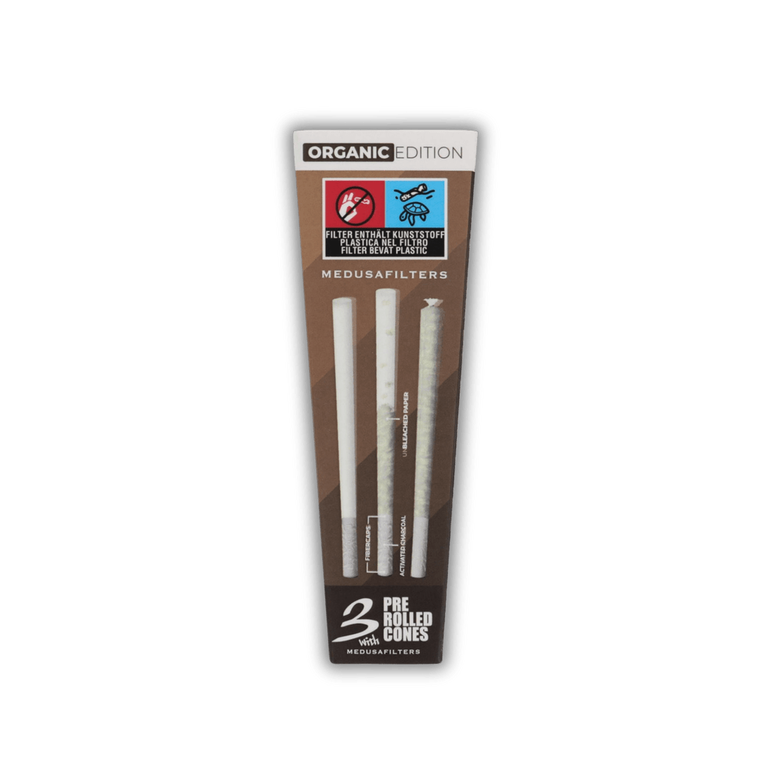 MedusaFilters - Pre - Rolled Cones UNBLEACHED mit ORGANIC Filtern - Box - 3 Stück kaufen bei rauchwerk.ch