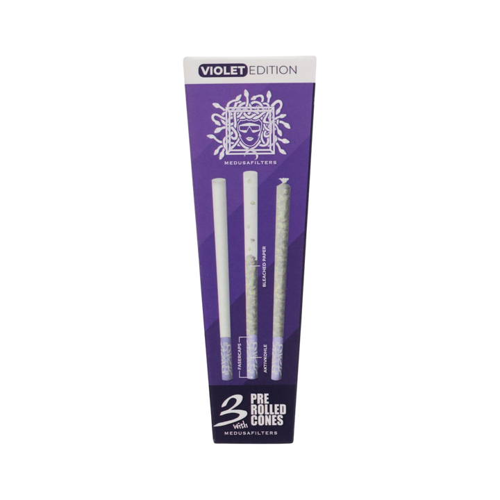 MedusaFilters Pre-Rolled Cones Bleached 3er Box mit Violet Filtern