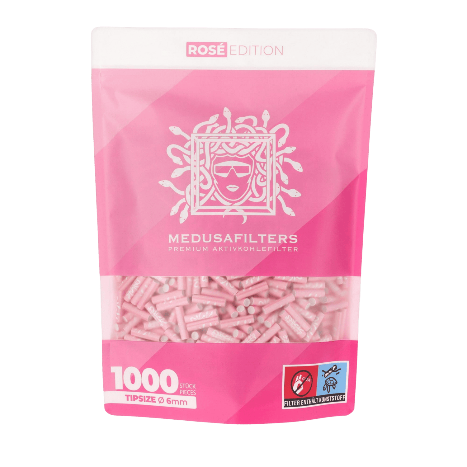 MedusaFilters Rosé Hybrid Aktivkohlefilter 6 mm im 1000er Pack
