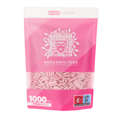 MedusaFilters Rosé Hybrid Aktivkohlefilter 6 mm im 1000er Pack