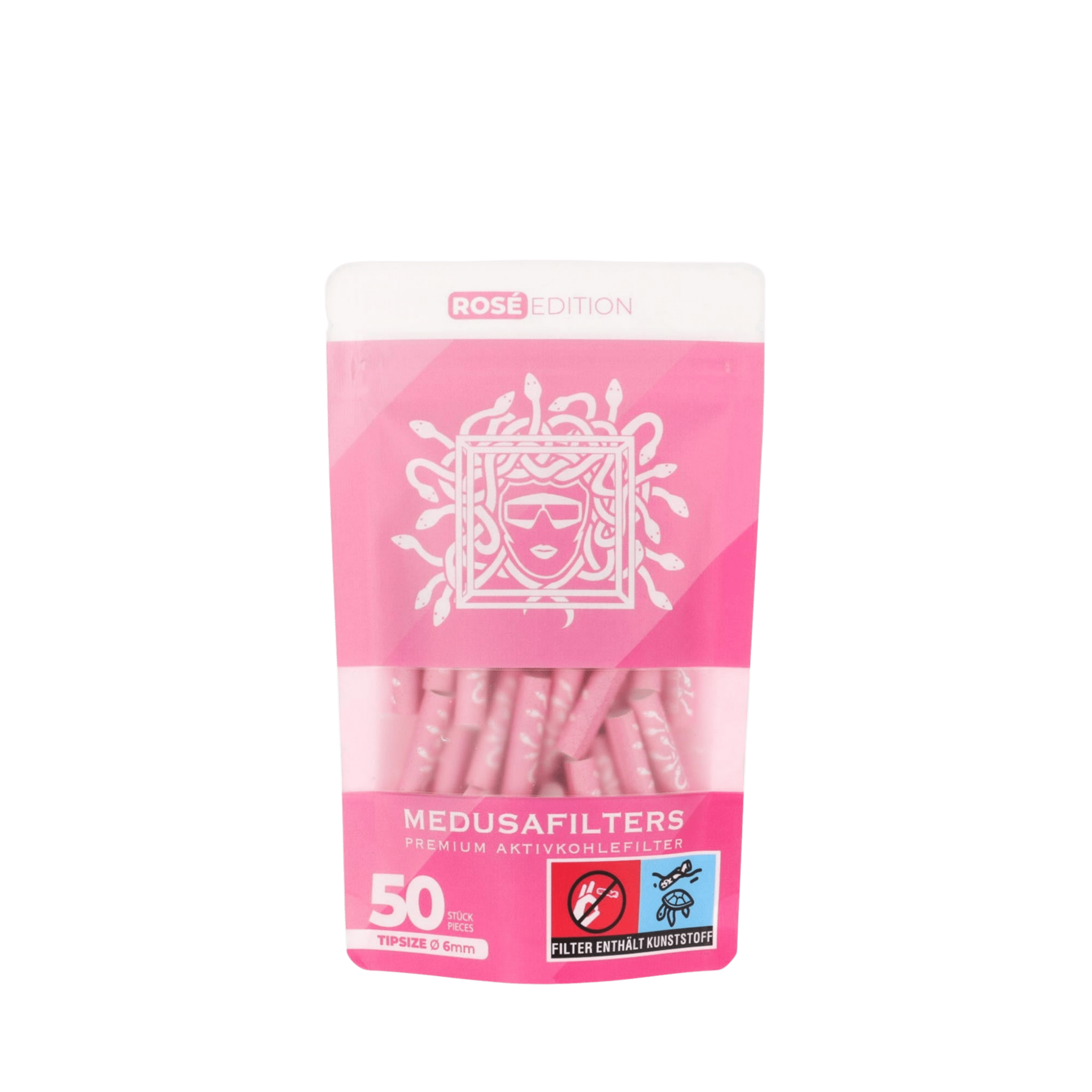 MedusaFilters Rosé Hybrid Aktivkohlefilter 6 mm 50er Pack