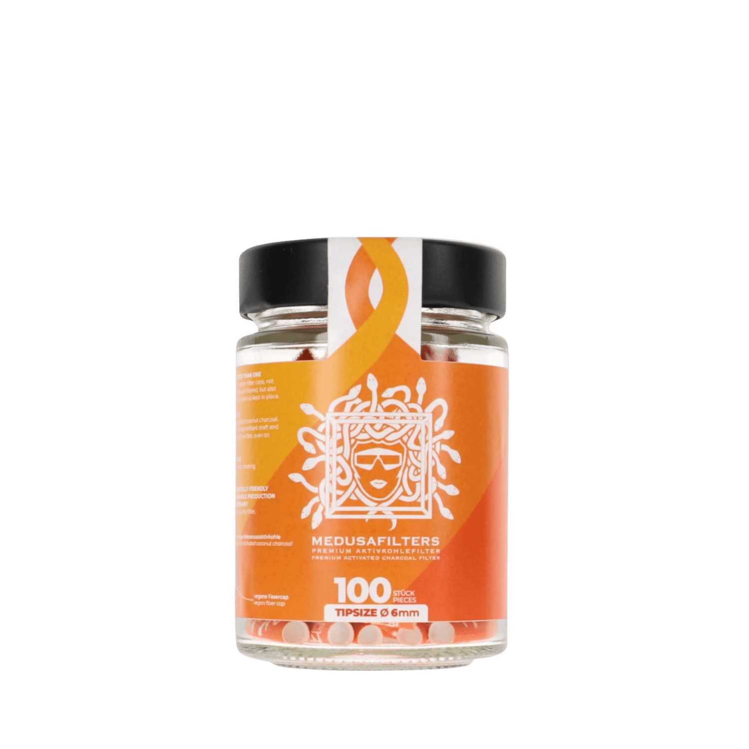 MedusaFilters SUNSET 100er Glas Hybrid Aktivkohlefilter 6 mm