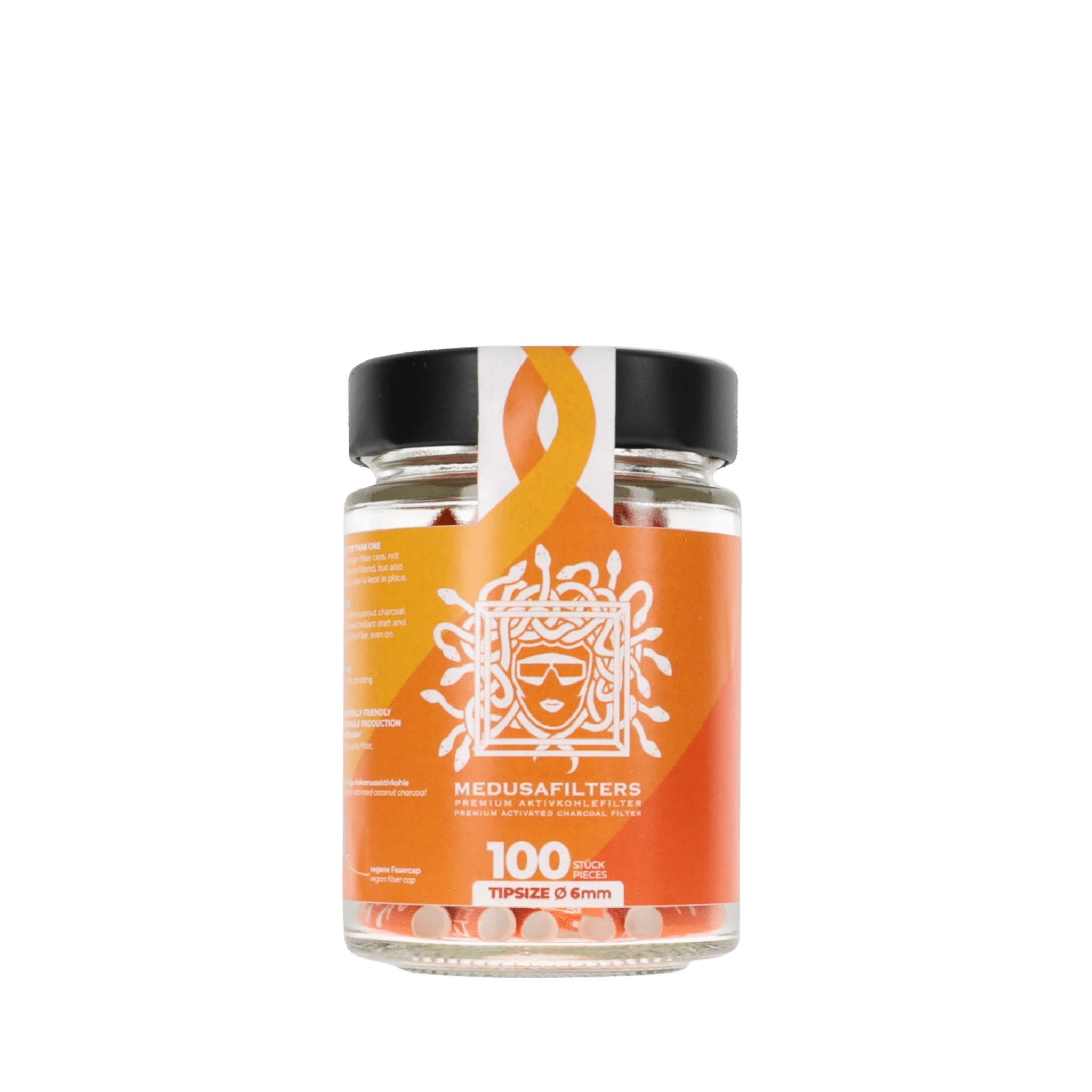 MedusaFilters SUNSET 100er Glas Hybrid Aktivkohlefilter 6 mm
