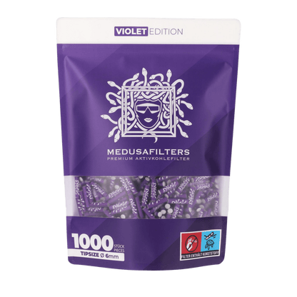 MedusaFilters Violet Hybrid Aktivkohlefilter 6 mm 1000er Pack