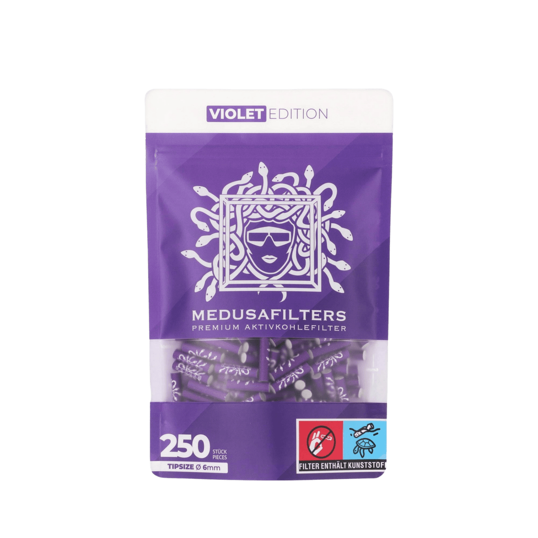 MedusaFilters VIOLET Hybrid Aktivkohlefilter 6 mm 250+5 Pack