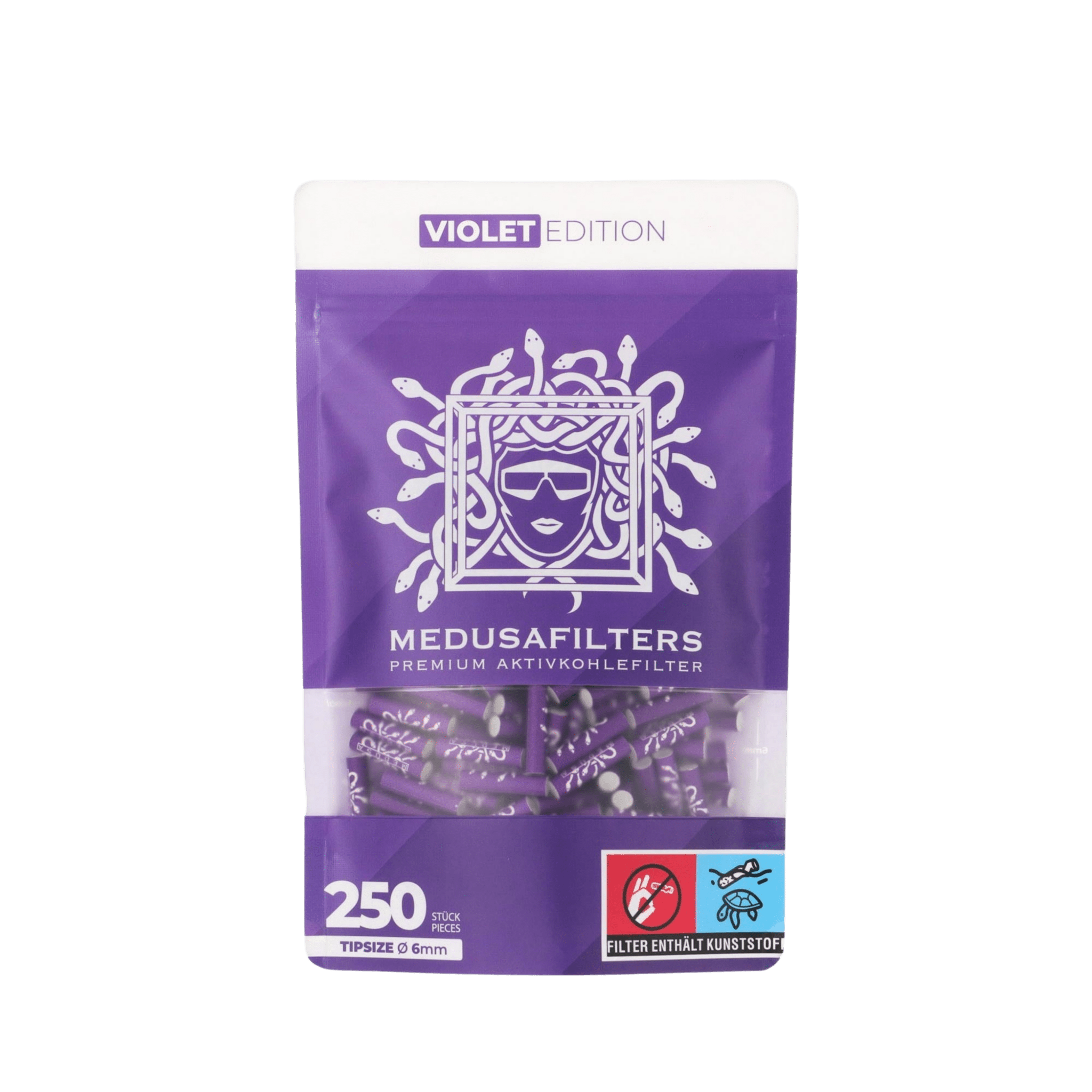 MedusaFilters VIOLET Hybrid Aktivkohlefilter 6 mm 250+5 Pack