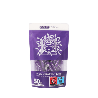 MedusaFilters VIOLET Hybrid Aktivkohlefilter 6 mm 50er Pack