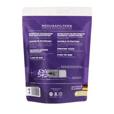 Detailansicht MedusaFilters Violet Hybridfilter 6 mm im Pack