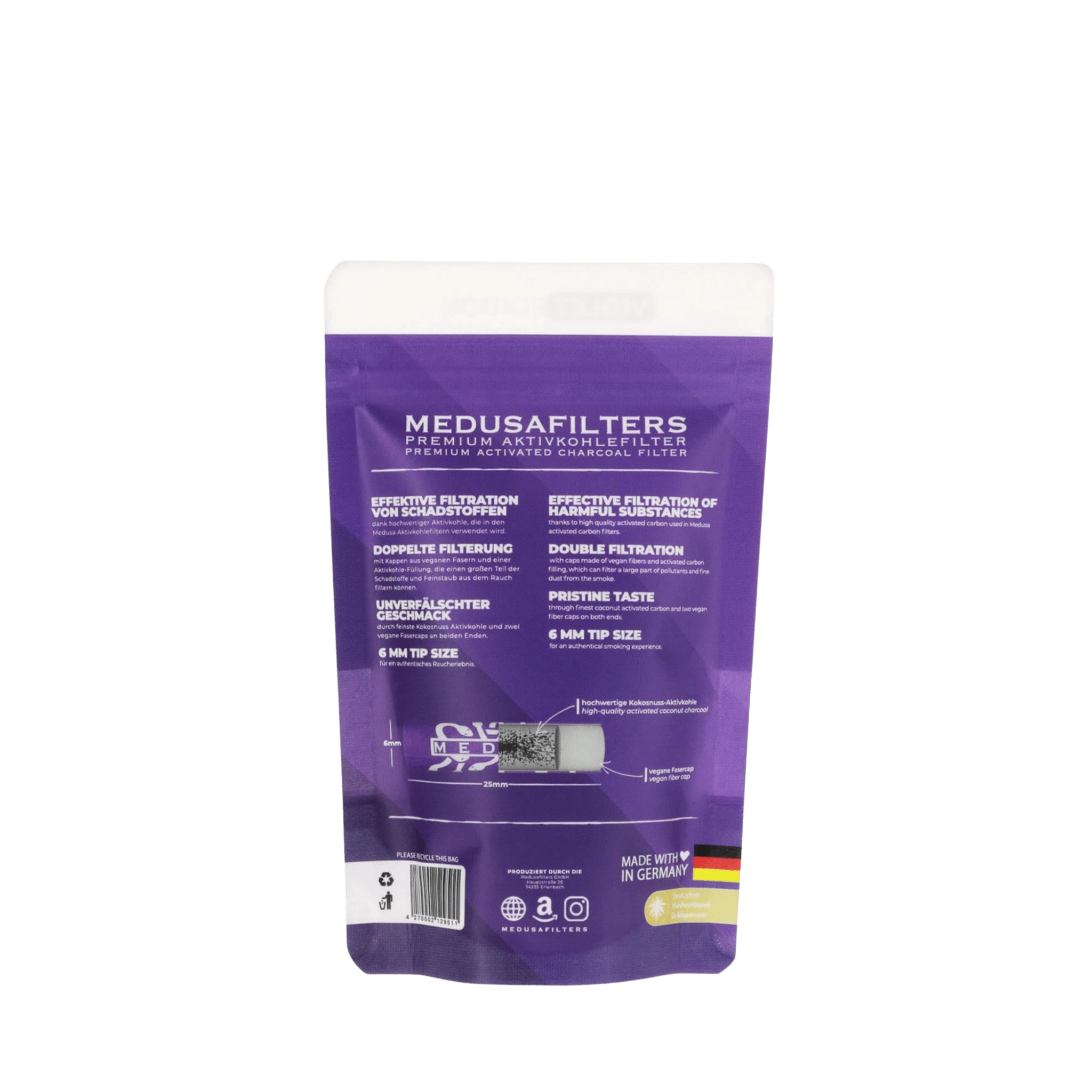 Detailansicht MedusaFilters VIOLET Hybridfilter 6 mm, 25 mm