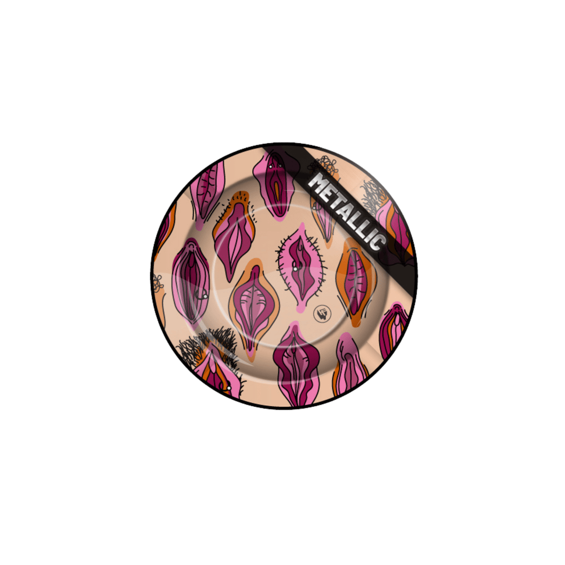 Metal Ashtray - 135mm - Pussy Pattern metallic kaufen bei rauchwerk.ch