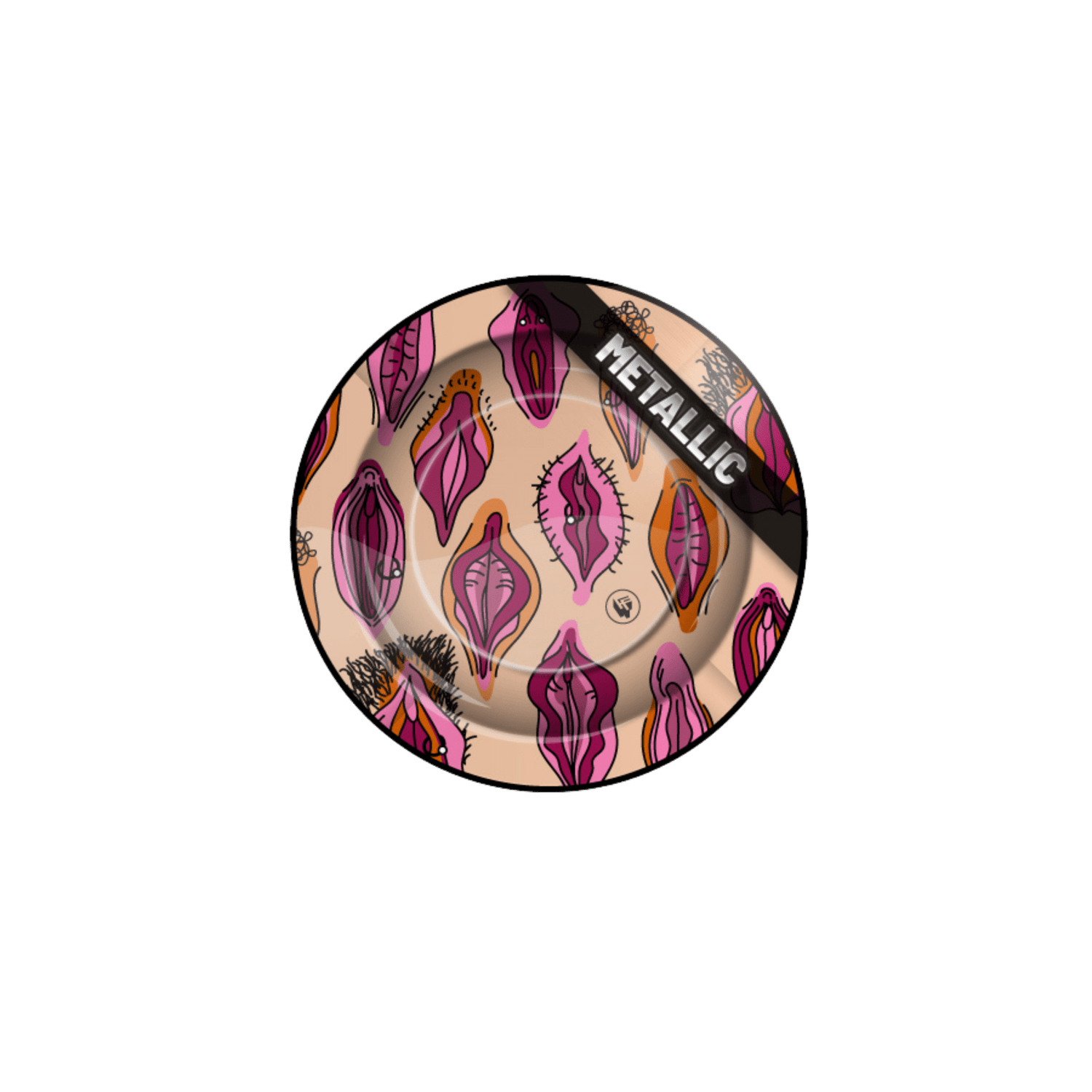 Metal Ashtray - 135mm - Pussy Pattern metallic kaufen bei rauchwerk.ch