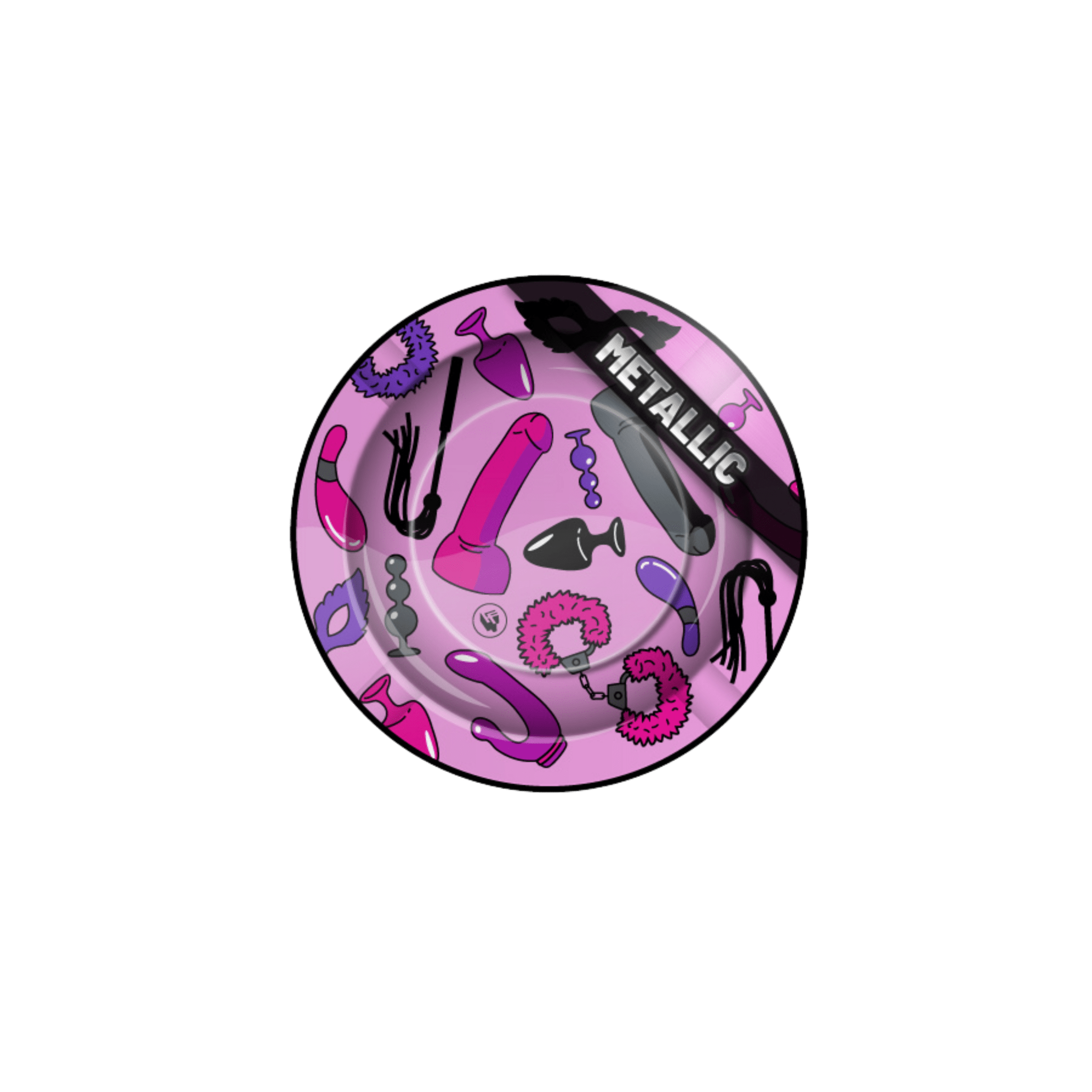 Metal Ashtray - 135mm - Sex Toy Pattern metallic kaufen bei rauchwerk.ch