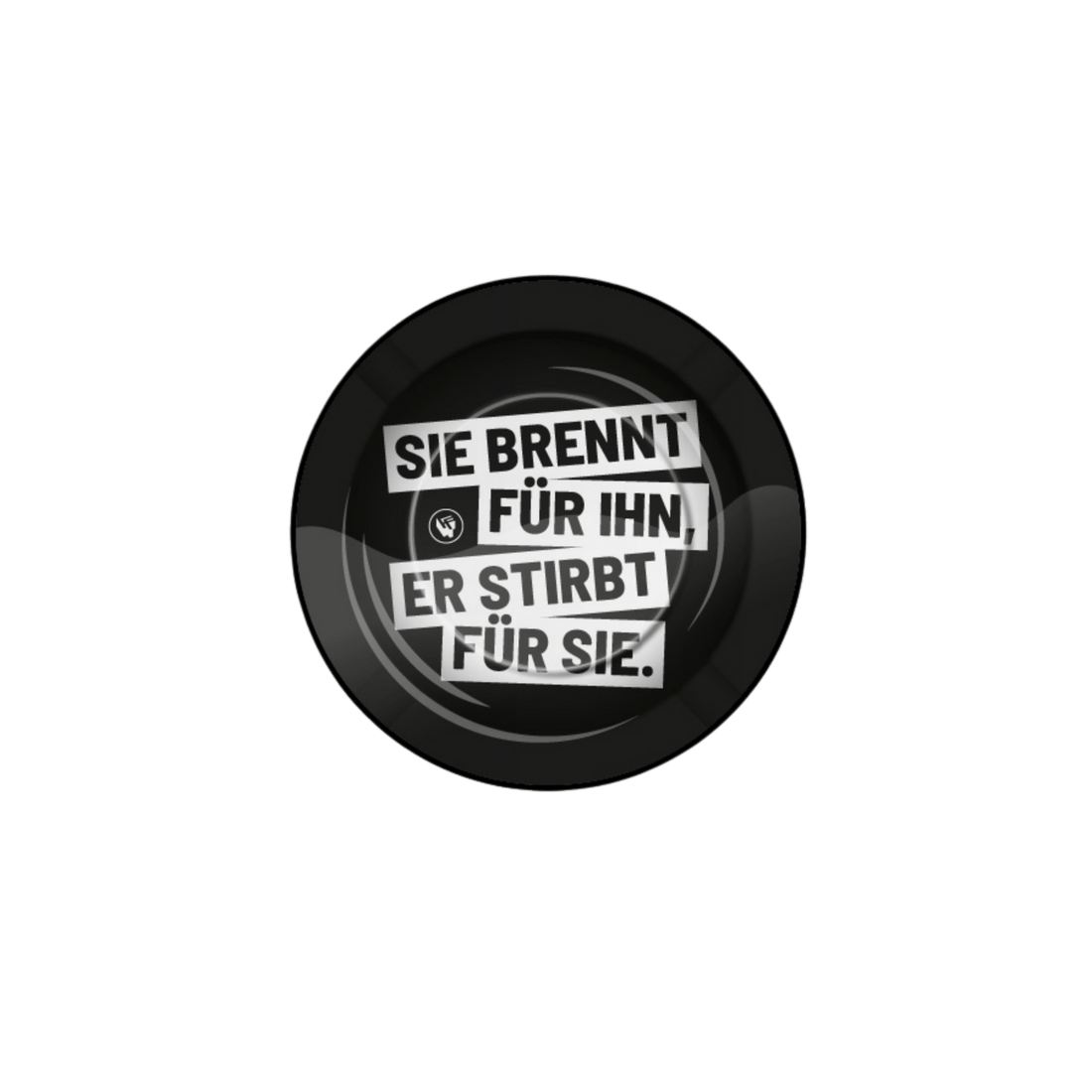 Metal Ashtray - 135mm - Sie Brennt Für Ihn kaufen bei rauchwerk.ch