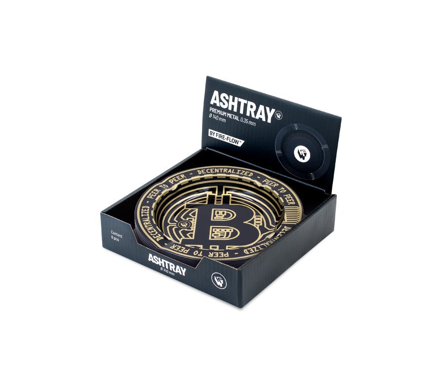 Bitcoin Metallic Metall-Aschenbecher 135 mm – Detailansicht