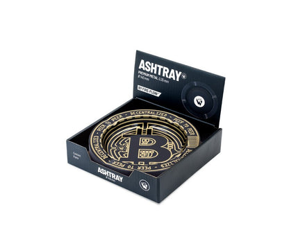 Bitcoin Metallic Metall-Aschenbecher 135 mm – Detailansicht