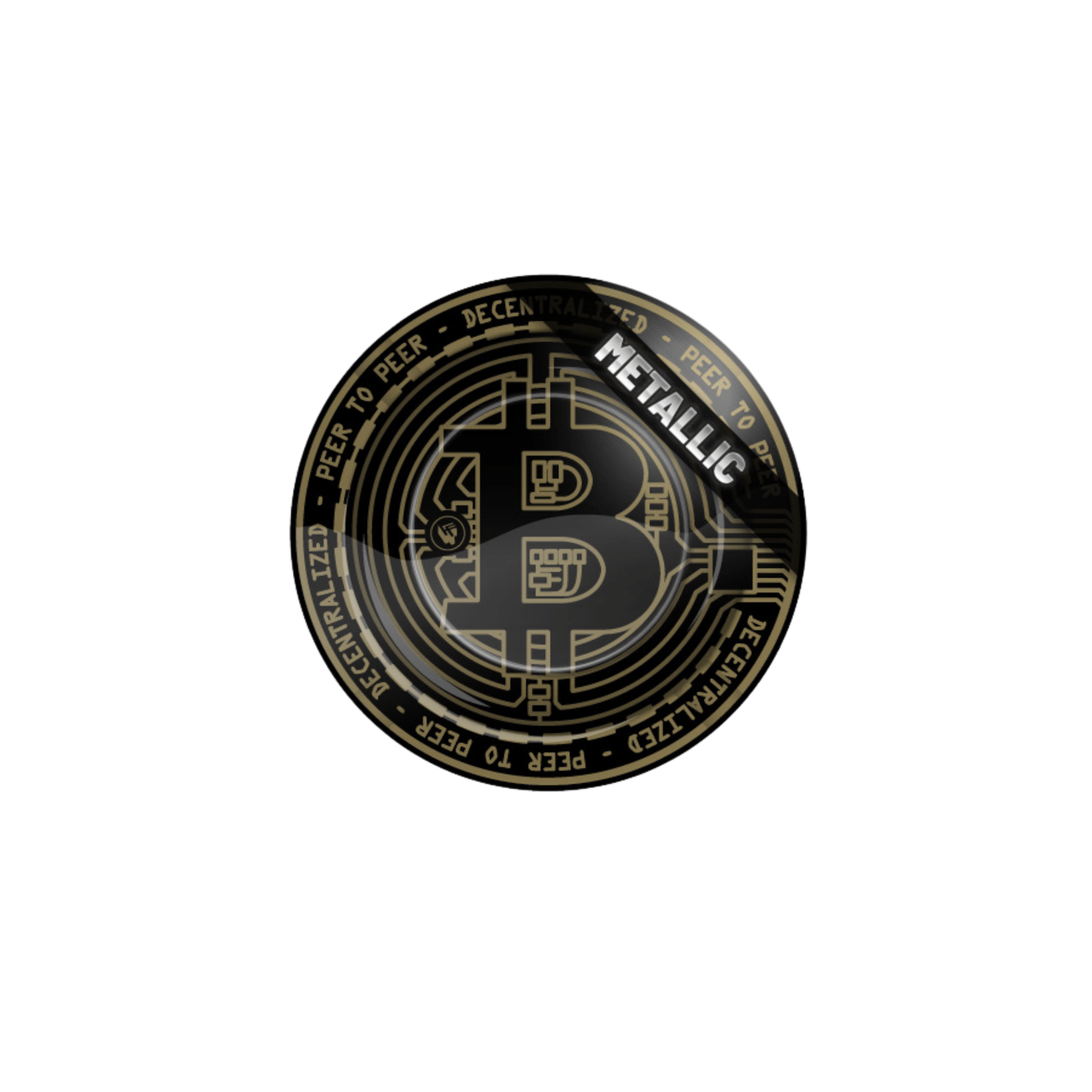 Metall-Aschenbecher Ø 135 mm im Bitcoin Metallic Design
