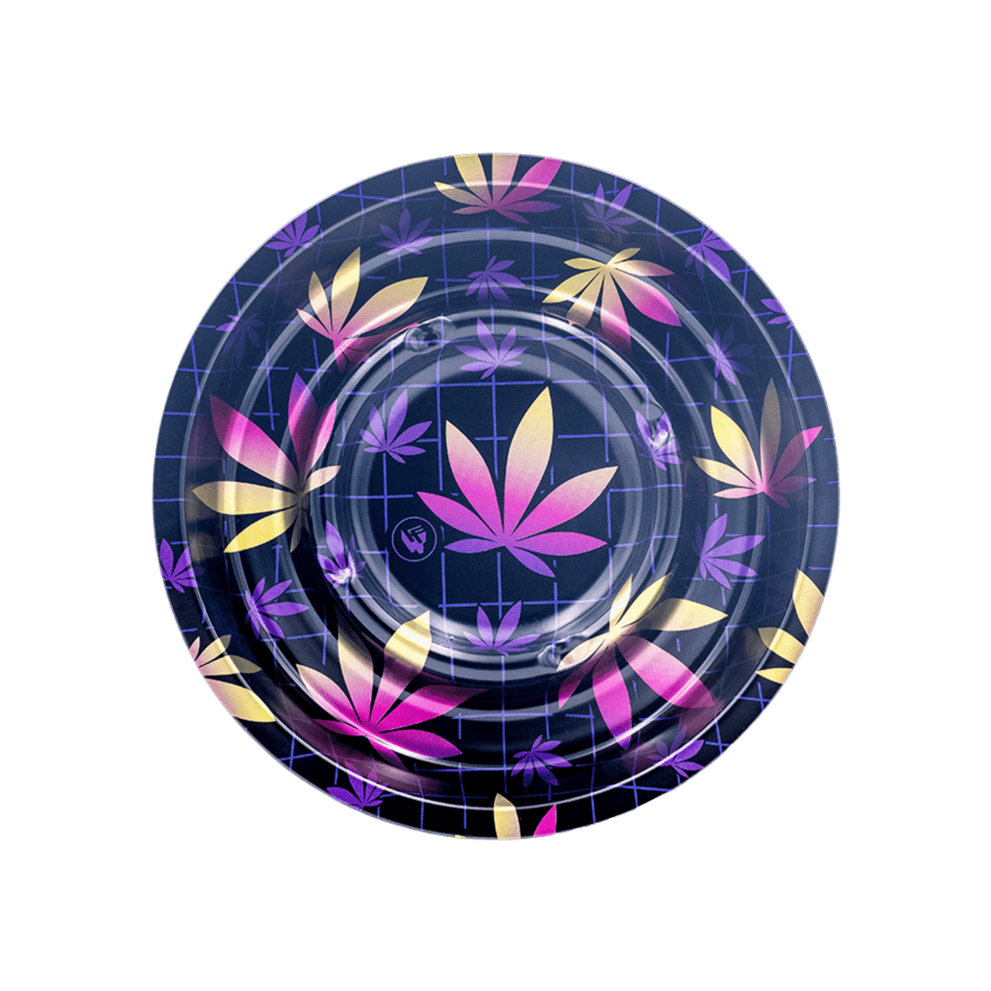 Metal Coffeeshop Ashtray - 160mm - Leaves 
