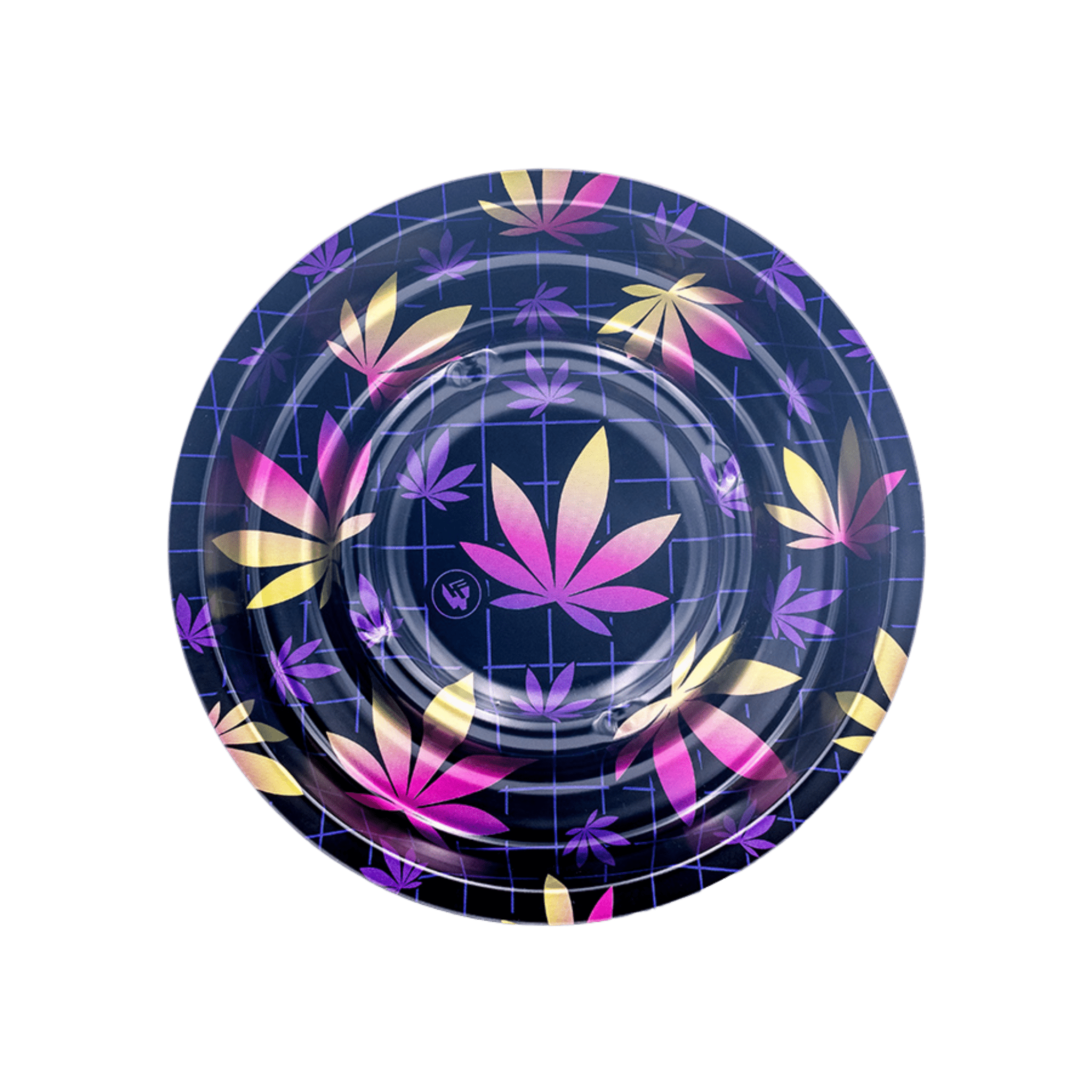 Metal Coffeeshop Ashtray - 160mm - Leaves 