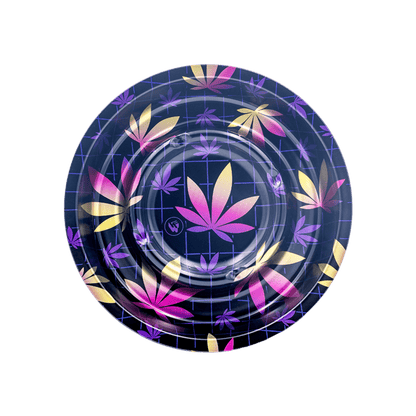 Metal Coffeeshop Ashtray - 160mm - Leaves 