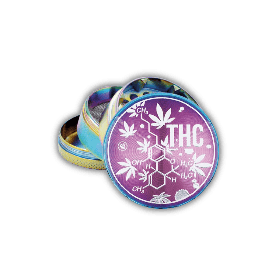 Metal Grinder - 50mm - 4 Layers - Icy - THC Molecule kaufen bei rauchwerk.ch
