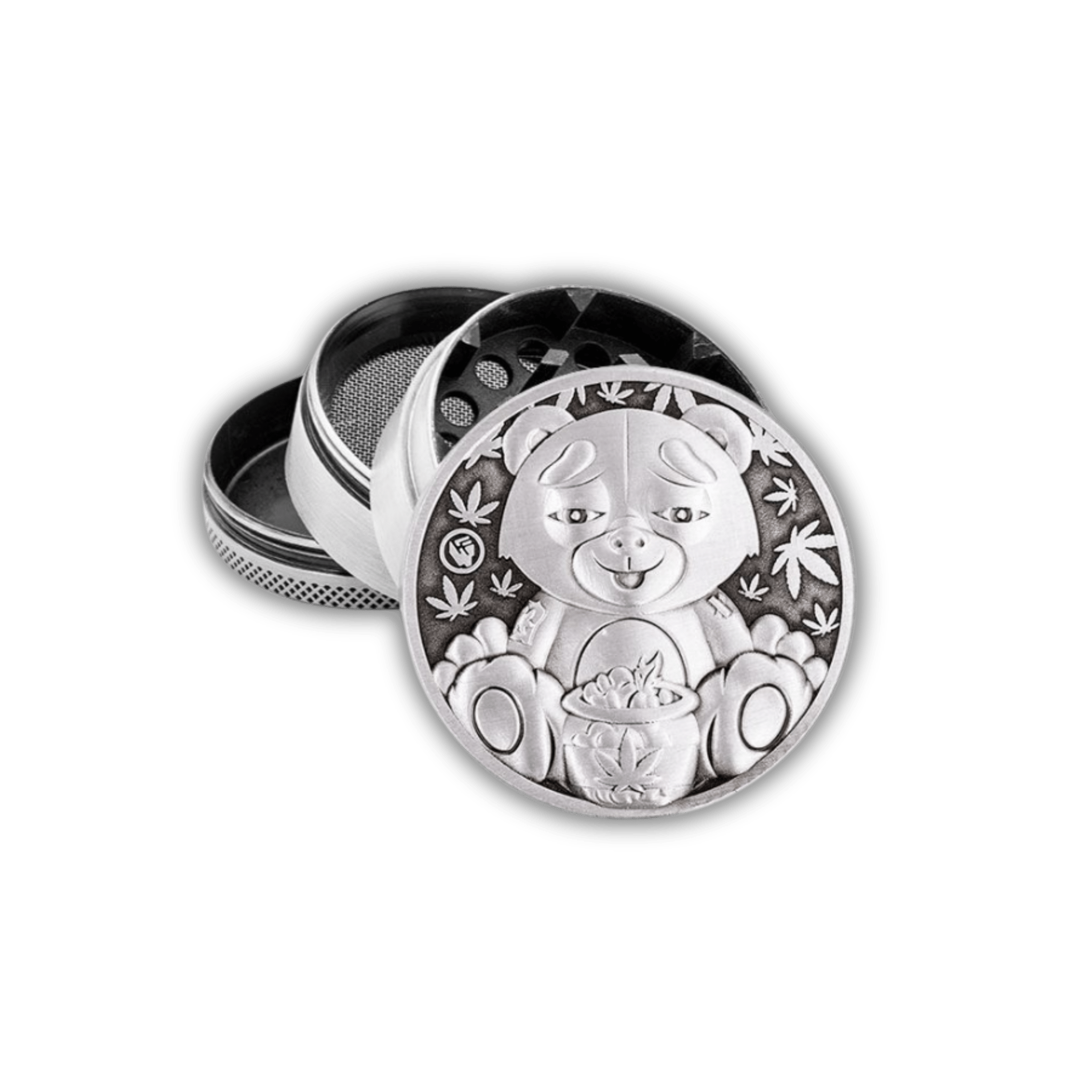 Metall Grinder 50mm, 4-teilig, Silber, 420 Teddy Design