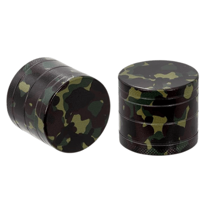 Metallgrinder Military Camouflage 40mm, 4-teilig mit Sieb