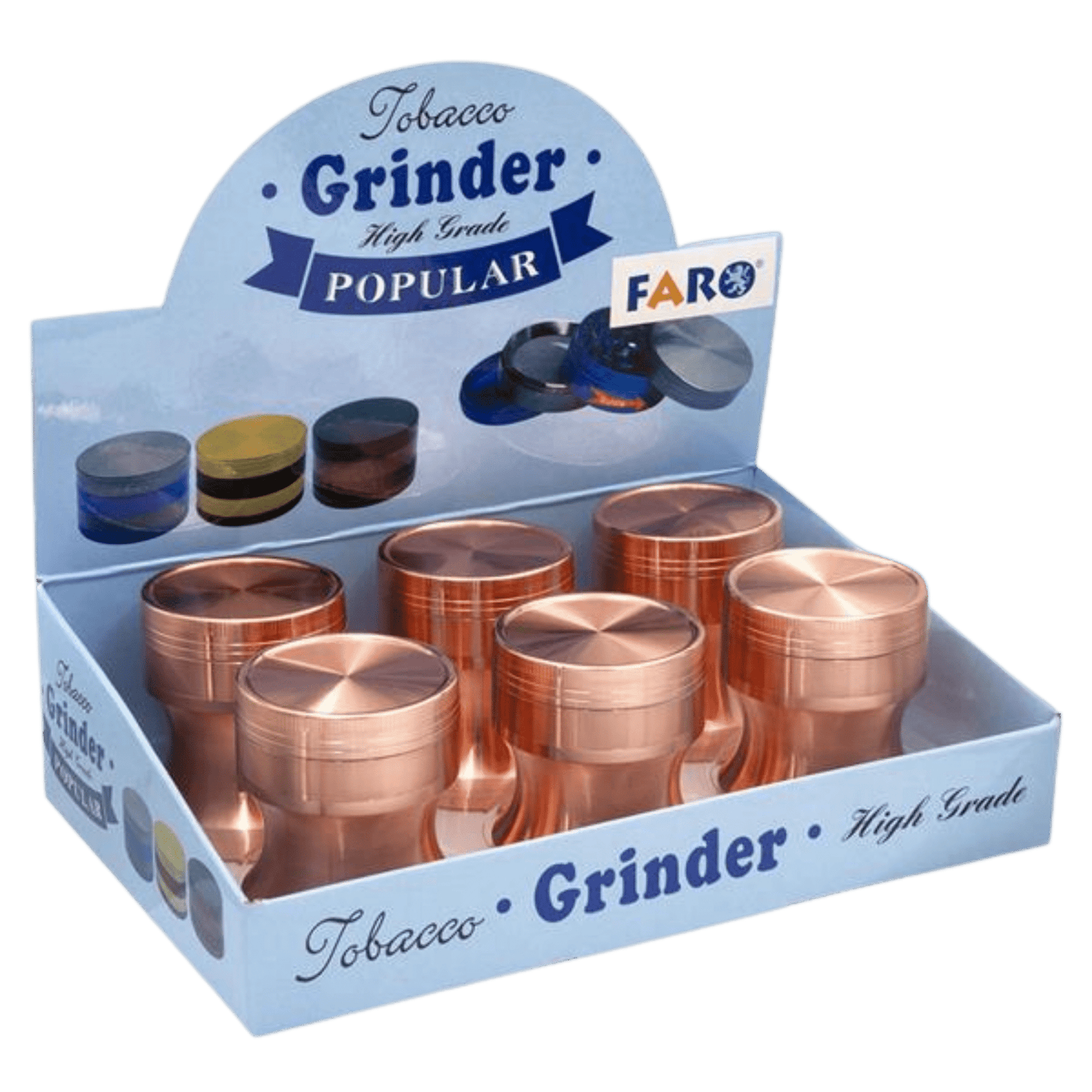 Display mit Metallgrinder Roségold 52 mm, ca. 6 Stück