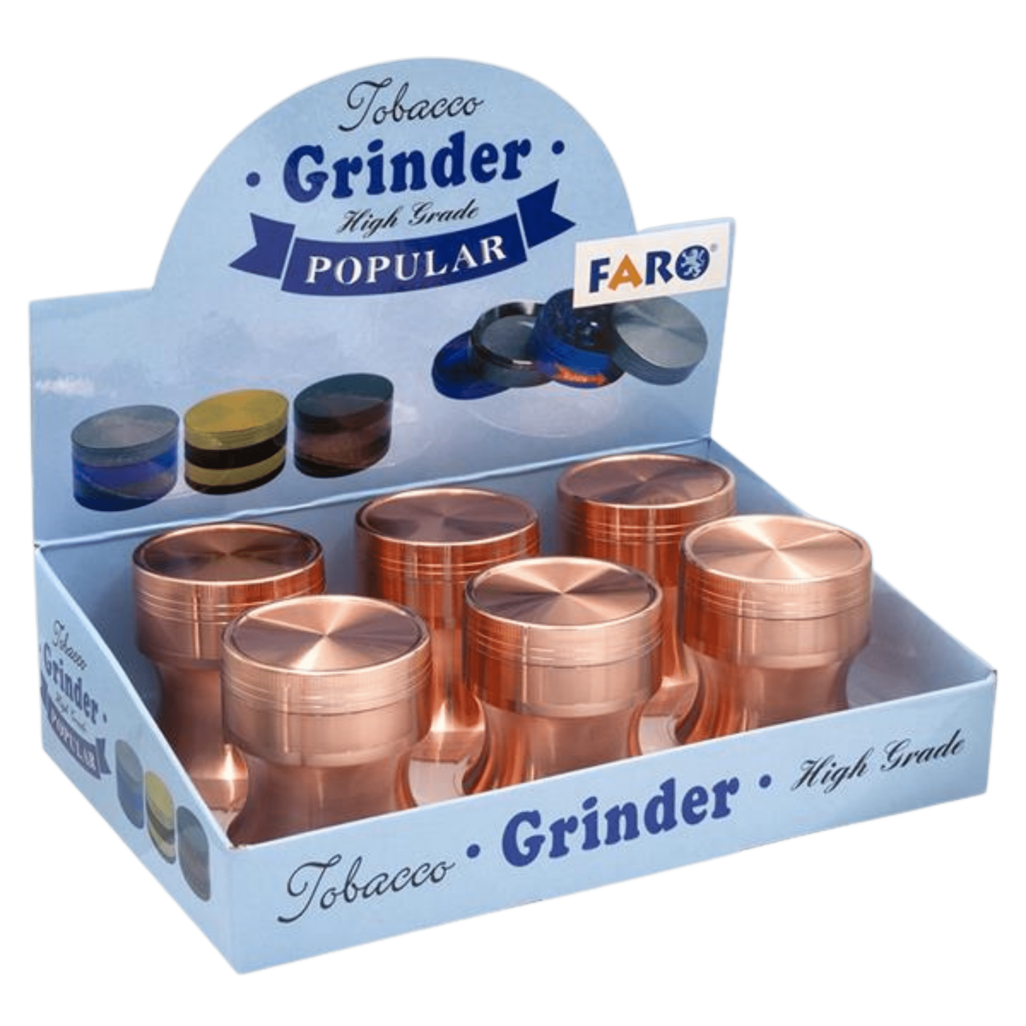 Display mit Metallgrinder Roségold 52 mm, ca. 6 Stück