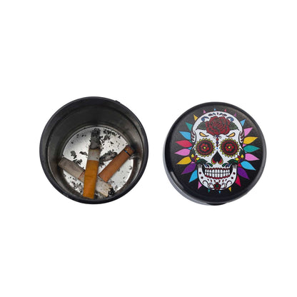 Innenansicht Mexican Skull Autoaschenbecher mit Deckel und LED