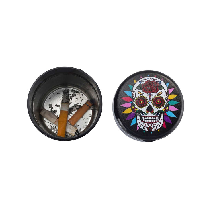 Innenansicht Mexican Skull Autoaschenbecher mit Deckel und LED