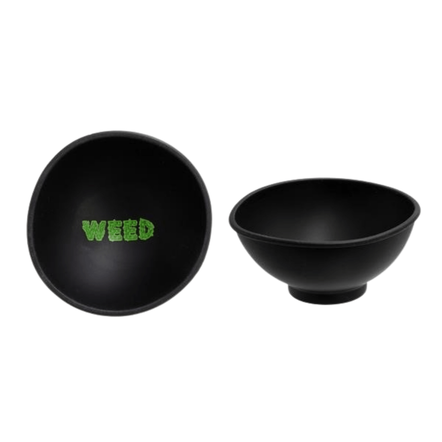 Schwarze Silikon Mischschale mit Weed-Design, 70×30 mm