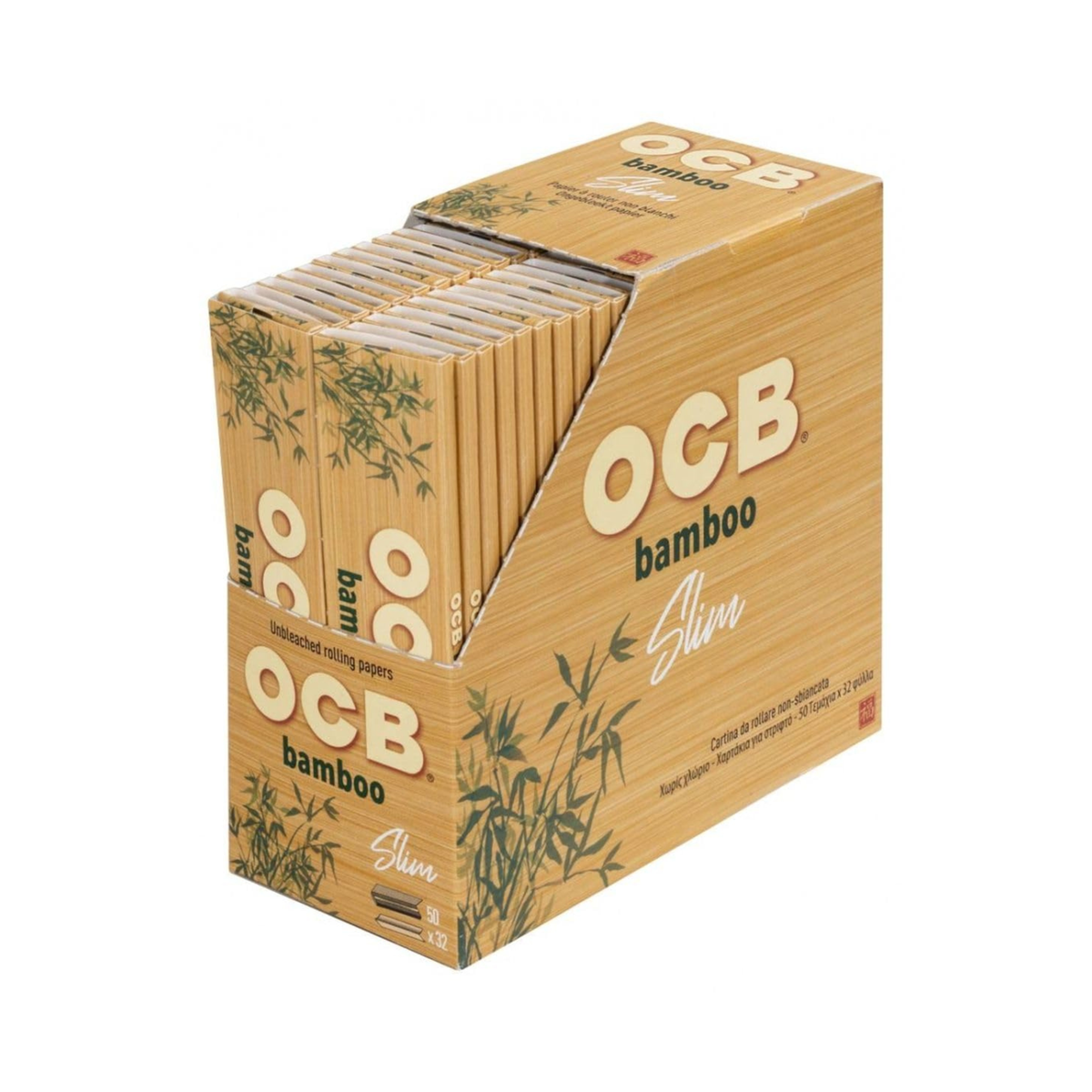OCB Bamboo Slim Kingsize Display mit 50 Heftchen