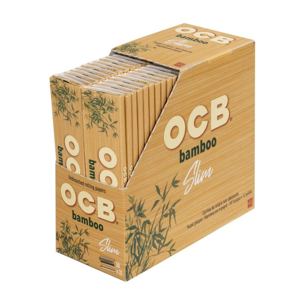 OCB Bamboo Slim Kingsize Display mit 50 Heftchen
