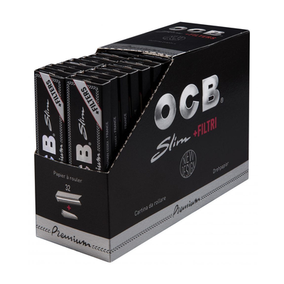 OCB Premium Slim Kingsize + Tips Display mit 32 Heftchen