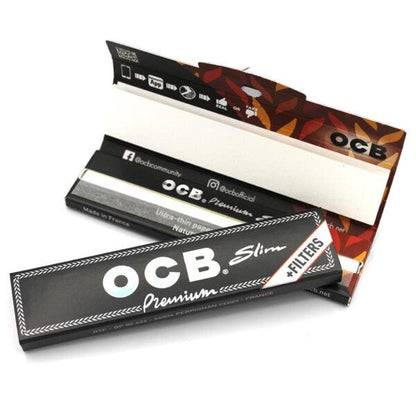 OCB Premium King Size Slim Tips Detailansicht im Heftchen