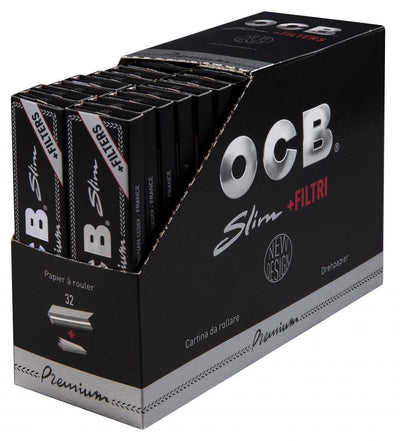 OCB Premium Slim Kingsize + Tips Display mit 32 Heftchen