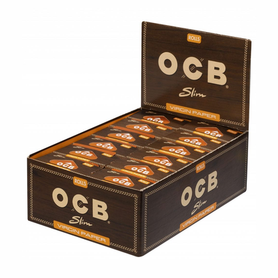 OCB Virgin Slim Unbleached Rolls 24er Pack Vorratspack