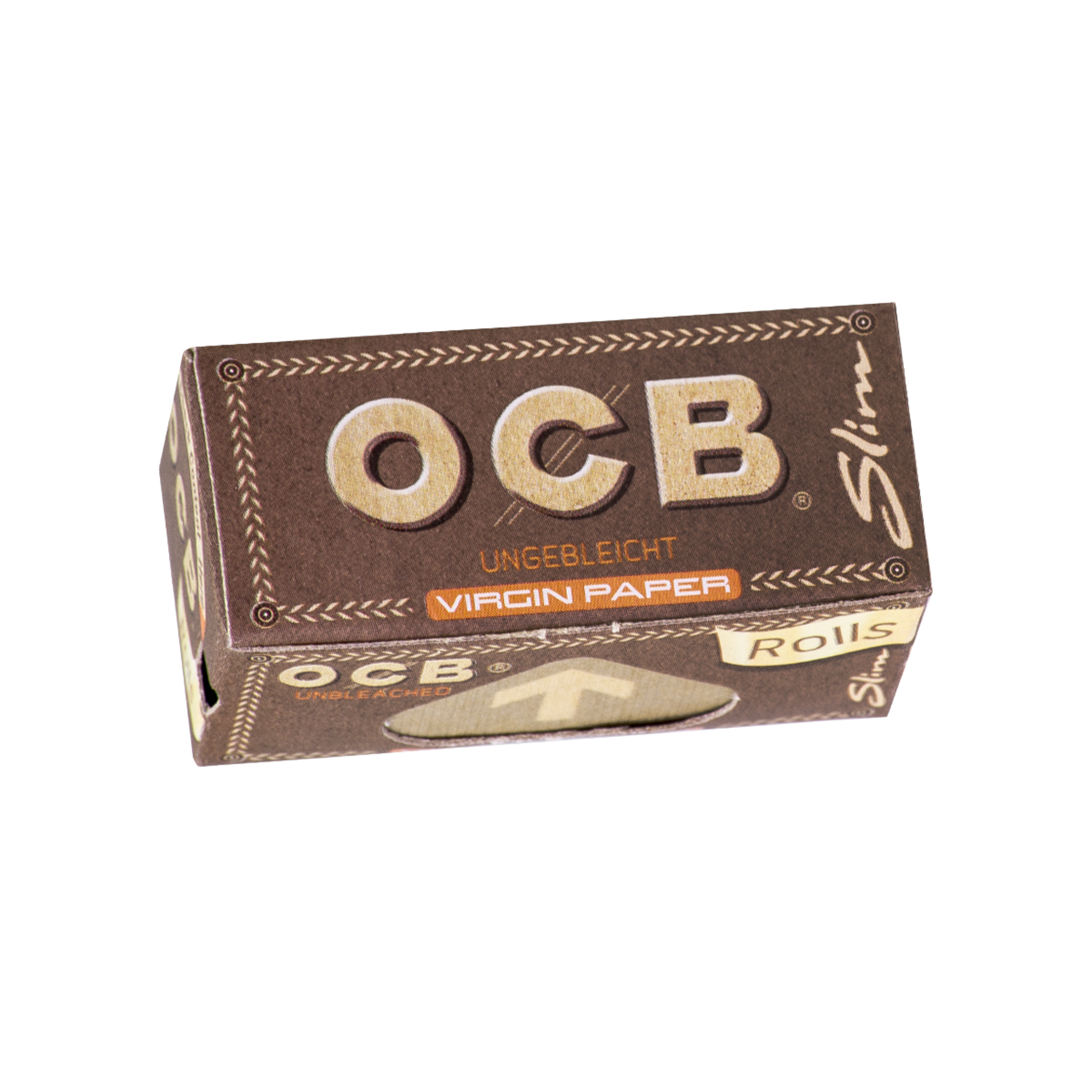 OCB Virgin Slim Unbleached Rolls Packung mit Rollpapier