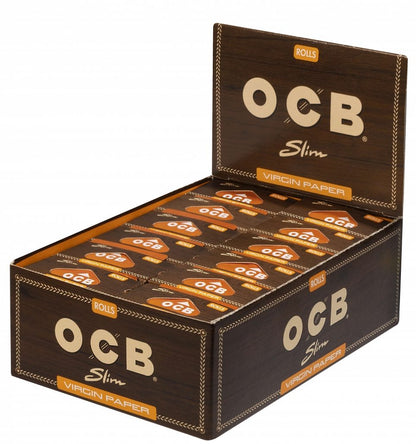 OCB Virgin Slim Unbleached Rolls 24er Pack Vorratspack