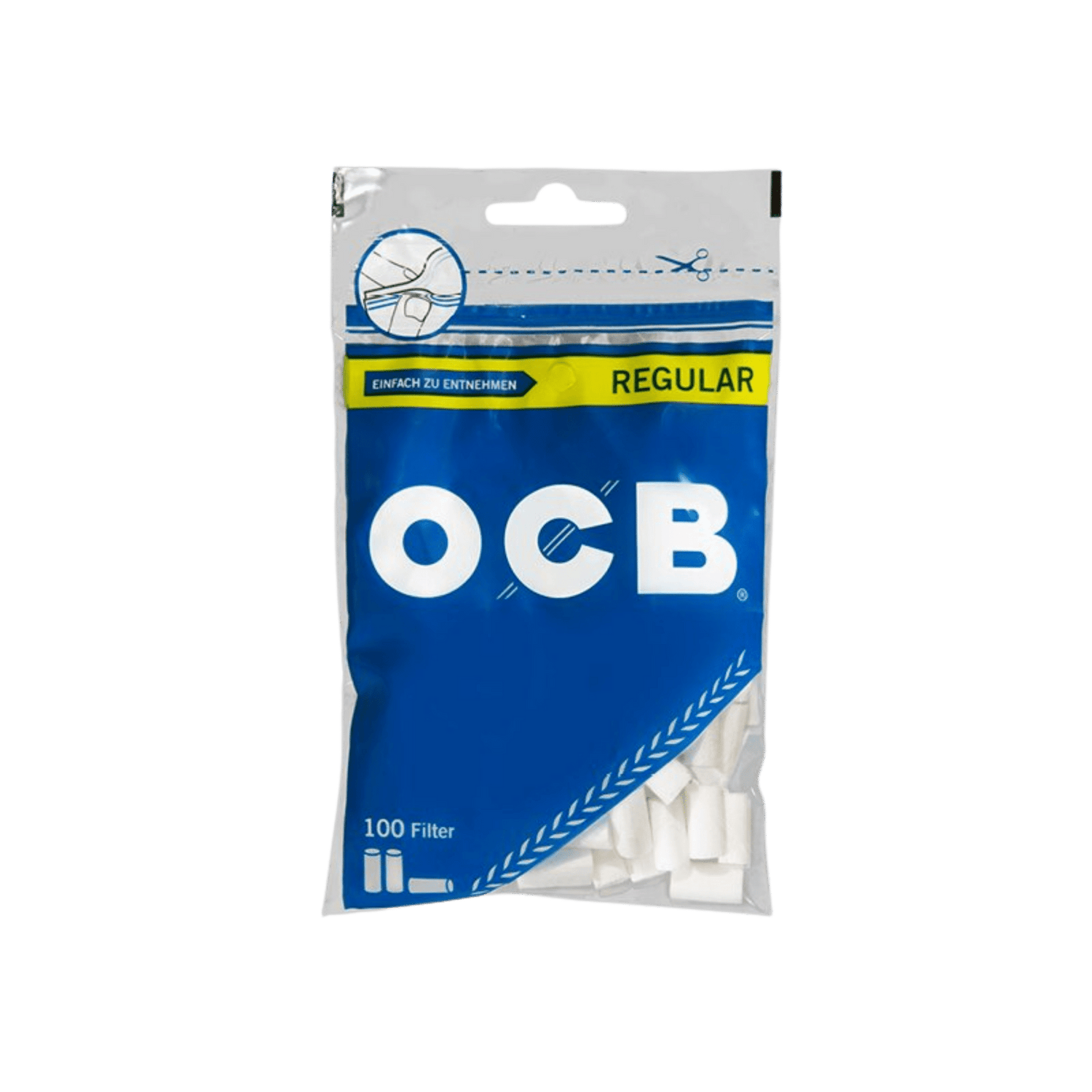 OCB Zigarettenfilter Regular 7.5mm Packung mit 100 Filtern für ein sanftes Raucherlebnis