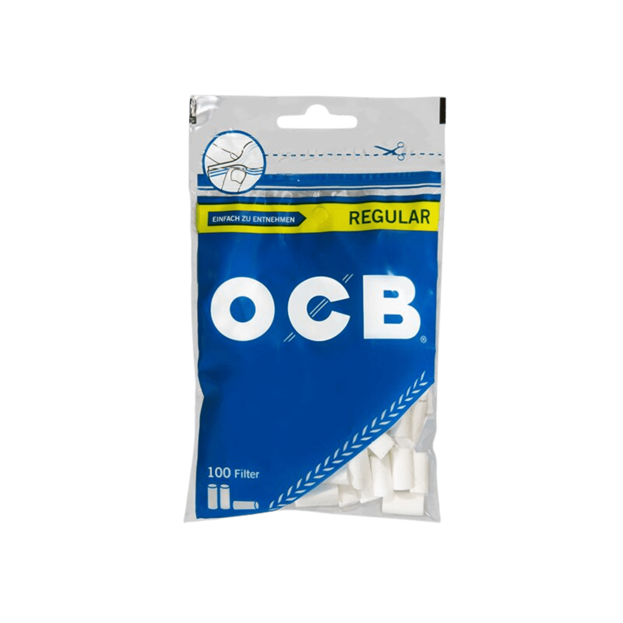 OCB Zigarettenfilter Regular 7.5mm Packung mit 100 Filtern für ein sanftes Raucherlebnis