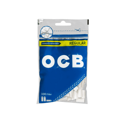 OCB Zigarettenfilter Regular 7.5mm Packung mit 100 Filtern für ein sanftes Raucherlebnis