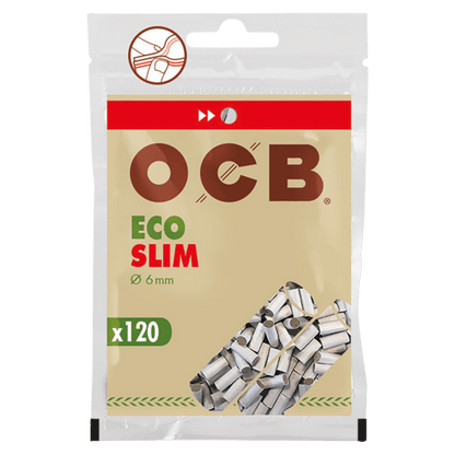 OCB Eco Slim 6mm Zigarettenfilter, biologisch abbaubar, umweltfreundlich, Packung mit 120 Stück