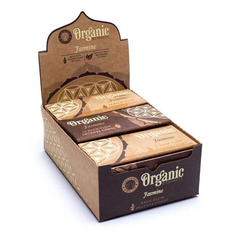 Organic Goodness Jasmin Display mit 6 Packungen Backflow Kegel