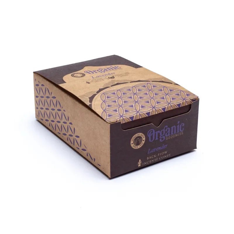 Lavendel Rückfluss Räucherkegel von Organic Goodness im Detail