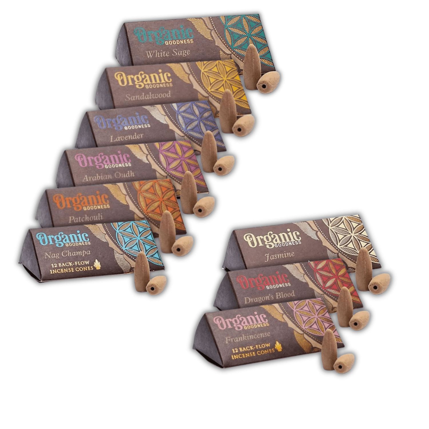 Organic Goodness Rückfluss Räucherkegel Bundle Mix mit Duftsorten