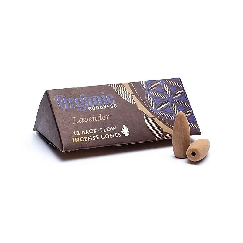 Organic Goodness Lavendel Rückfluss Räucherkegel Packung 12 Stück