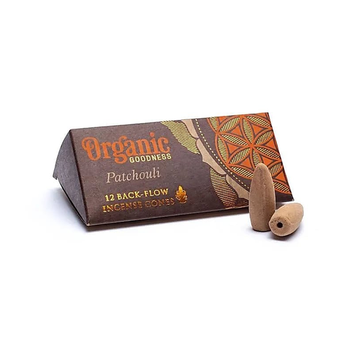 Organic Goodness Patchouli Rückfluss Räucherkegel Packung mit 12 Kegeln