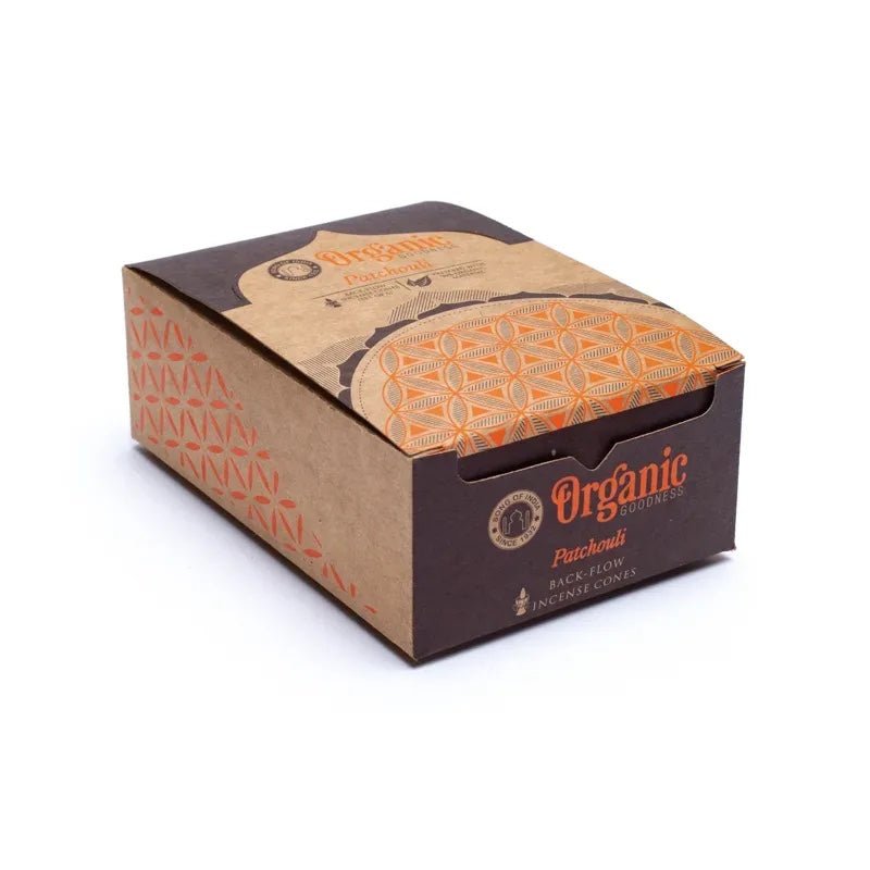 Organic Goodness Patchouli Packung Rückseite mit Produktinformationen